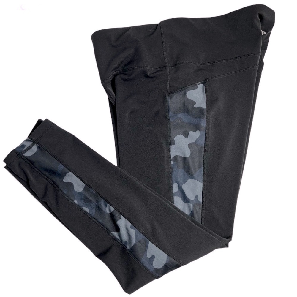 Amazon Essentials Black Leggings With Camo Trim Medium